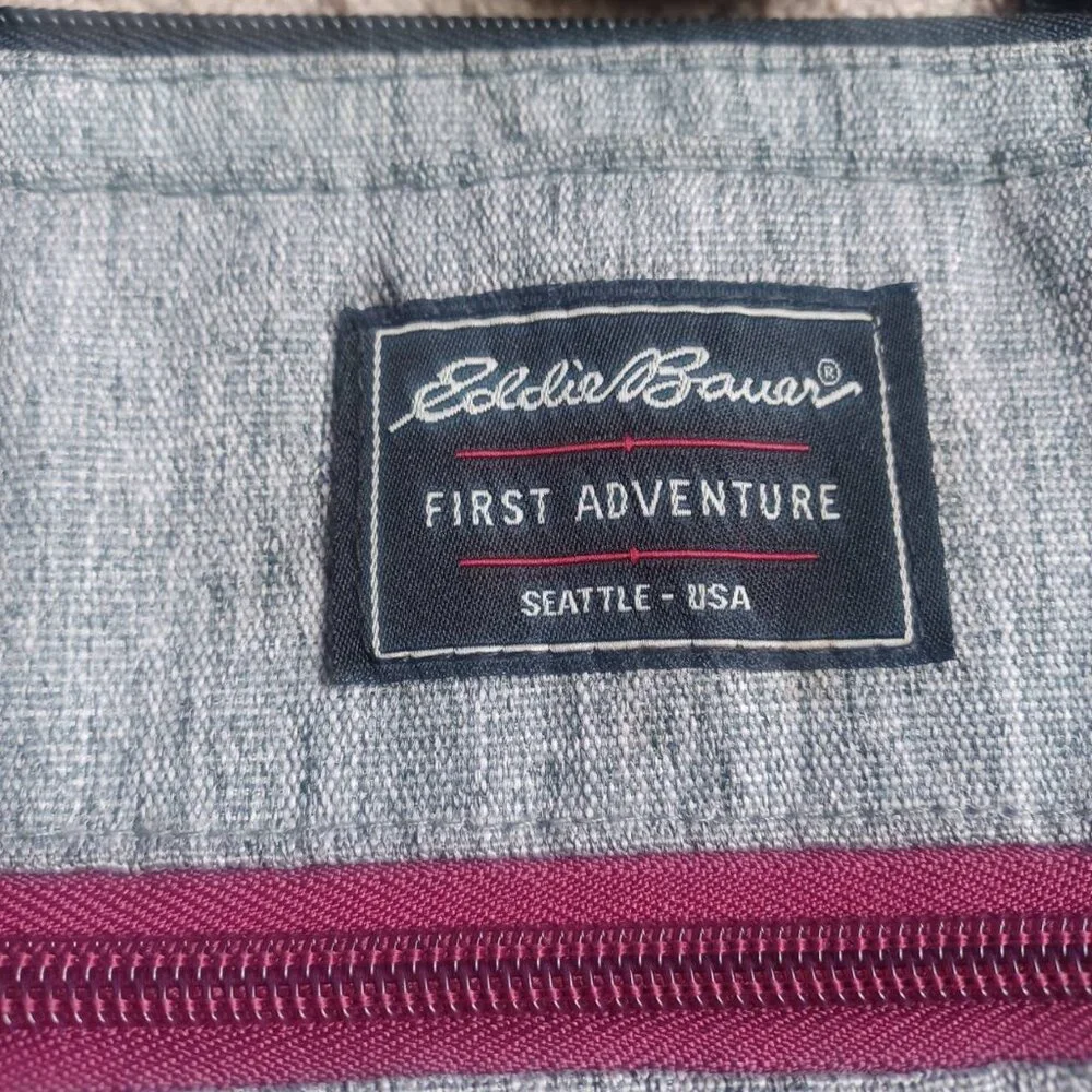 Eddie Bauer First Adventure Diaper Shoulder Bag‎ Heather Grey Black Accents